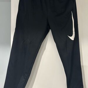 Nike Kids Black Joggers with White Logo